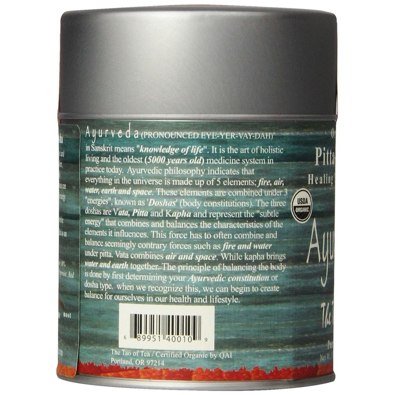 The Tao of Tea, Ayurvedic Tea, Pitta, Certified Organic, Hibiscus