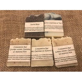 Suds By Stacy and More 5 Pack of Complexion/Facial Bar Variety Sampler Soaps