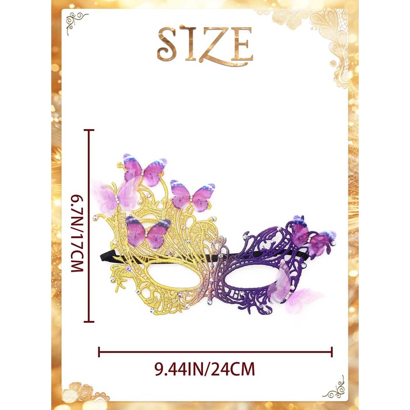 Campsis Butterfly Masquerade Mask Rhinestone Lace Mask Carnival Mardi Gras