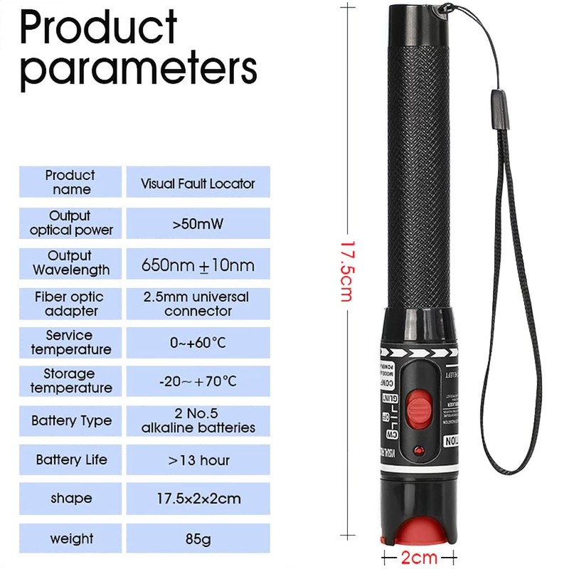 50 mW Visual Fault Locator Optical Cable Test Pen Tester