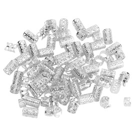 Anillos para el Cabello para Rastas, 120 Piezas de Aleación Cuentas para Rastas Puños de Metal Anillos para Trenzas para el Cabello Artesanía Cuentas para Barba Anillos para