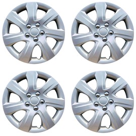 16" Wheel Covers Hubcaps Set of 4 Fits 2010–2011 Toyota Camry | 7-Spoke Silver | Snap-On Steel Clip | ABS Plastic | OEM Style w/Simulated Lug Nuts | Hollander 61155