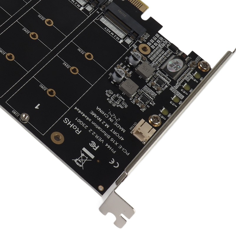 Adapter Card 4 Port M.2 NVMe SSD to PCIE X16