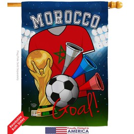 Ornament Collection FK192102-BO World Cup Morocco Soccer Interests Sports Impressions Decorative Vertical 28" x 40" Double Sided Flags Kit Printed in USA Multi-Color