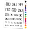 Money Cash Bills Temporary Tattoo Water Resistant Fake Body Art Set Collection - Black (One Sheet)