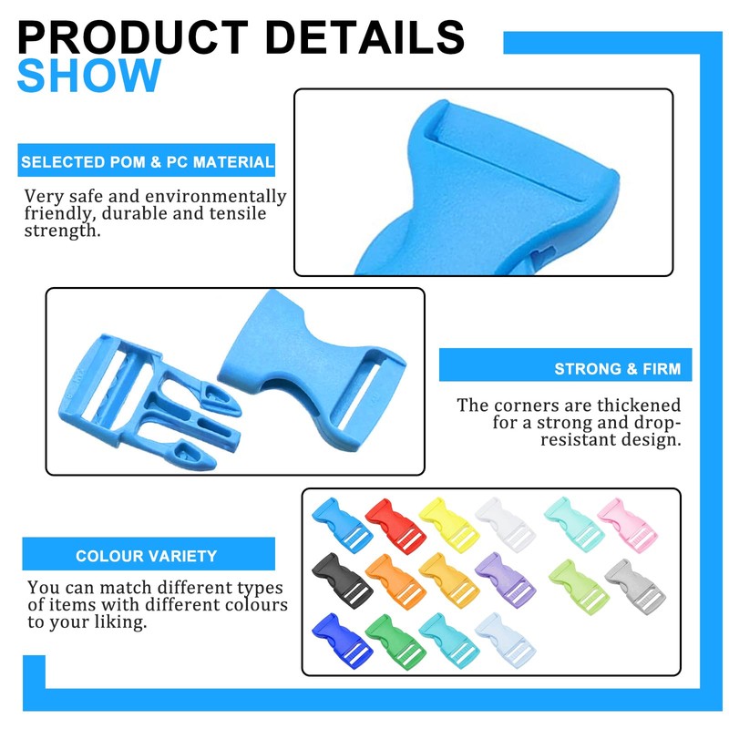 Bailtouk Side Release Buckles, multicoloured