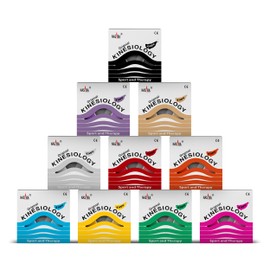 Nasara - Various Sets from 2-Packs to 12-Packs! Original Nasara Kinesiology Physio Sports Tape in Practical Box - Medical Brand Name Quality - 5 cm x 5 m, multicolour