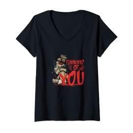 Womens Thinking Of You Voodoo Doll Artwork V-Neck T-Shirt