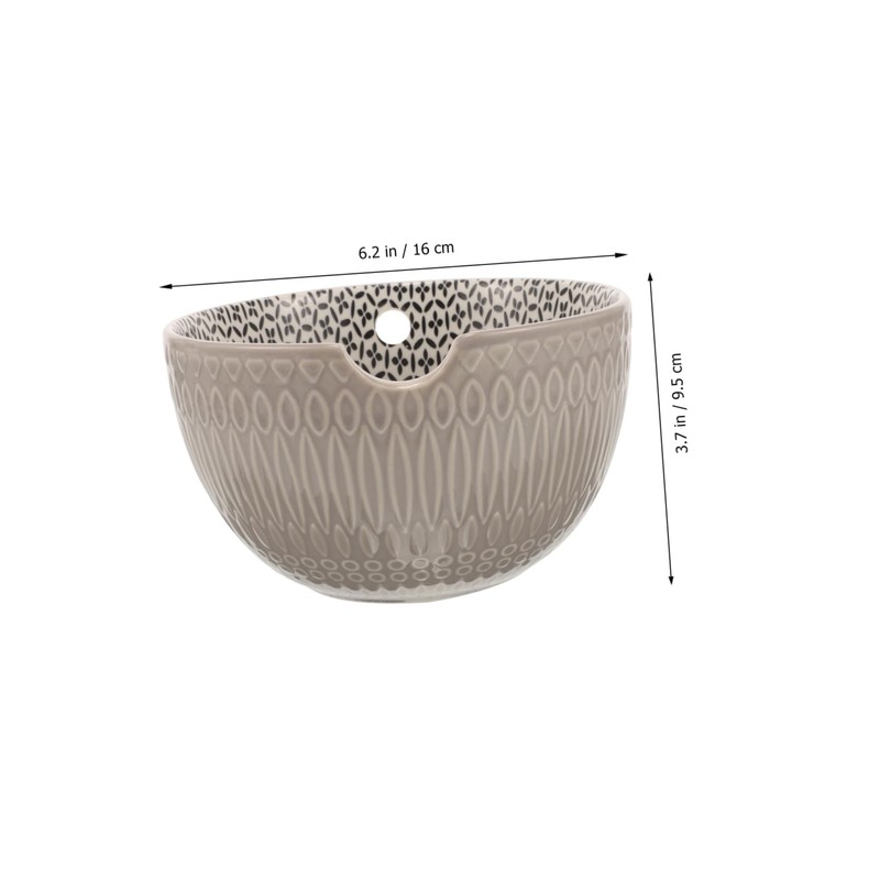 DOITOOL Yarn Bowl Ceramic Crochet Holder for Yarn Storage Grey