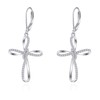 POPLYKE Sterling Silver Infinity Cross Leverback Earrings - Cross Dangle