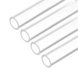 MECCANIXITY Acrylic Pipe Clear Rigid Round Tube 16mm(5/8 inch) ID 22mm(7/8 inch) OD 10" for Lamps and Lanterns, Water Cooling System 4pcs