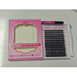 DIY Lash Extension Kit, CALAILIS Lash Extension Kit with 132Pcs D Curl Lash Clusters, Strong Hold Lash Bond and Seal, Cluster Lash Glue Remover and Lash Applicator Lash Clusters Kit (HD01-Kit)