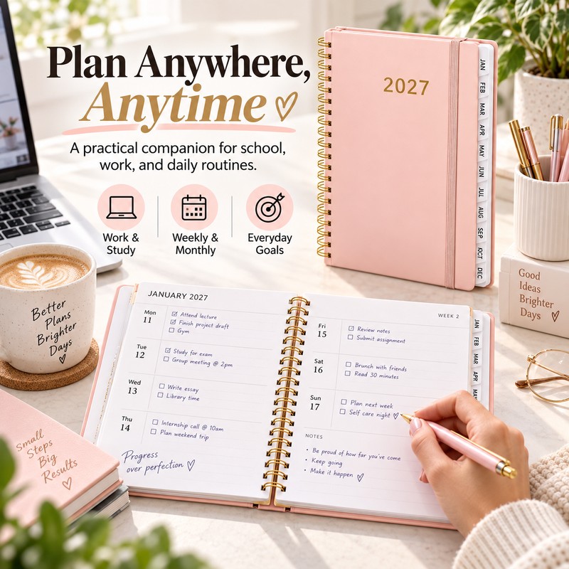2027 A5 Weekly & Monthly Planner for School & Office