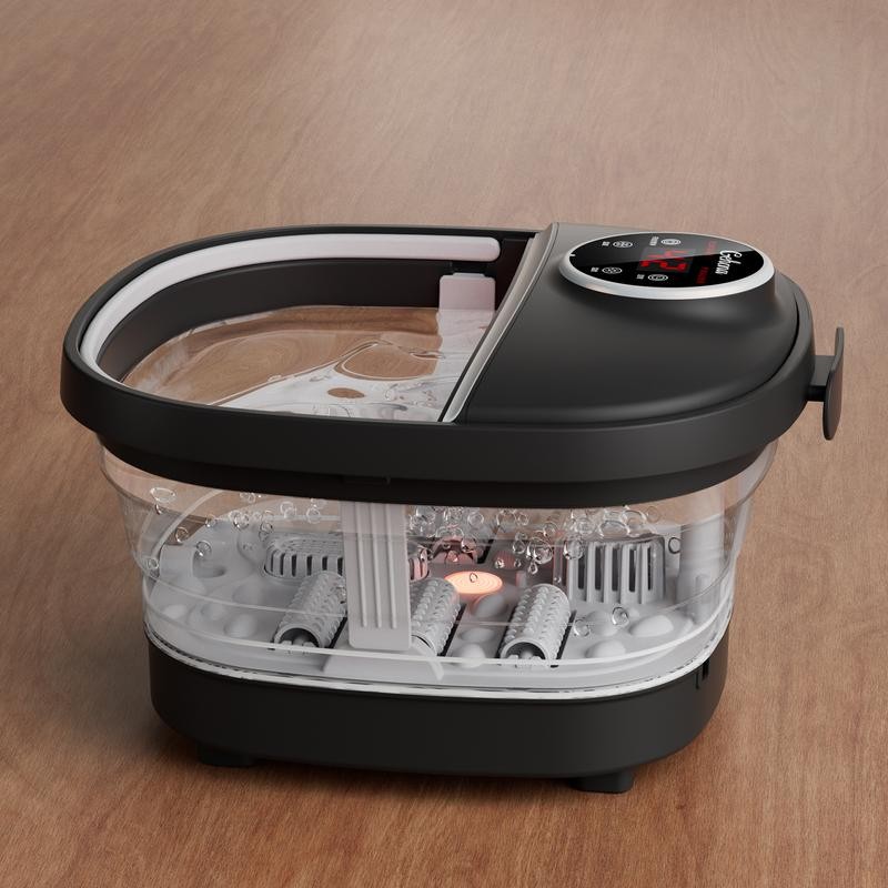 Bubble Foot Spa with Heat, Vibration, Red Light, 22 Rollers,