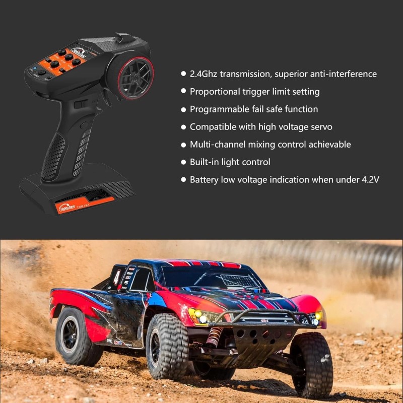 Hobby Fans RC Radio System 4CH 2.4G RC Transmitter with
