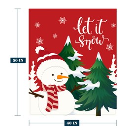 YeeJu Christmas Throw Blanket Kids Small Red Christmas Snowman Blanket for Girls Boys Child Baby Bed Soft Lightweight Fuzzy Plush Fleece Blankets and Throws Xmas Winter Holiday Blanket 40x50