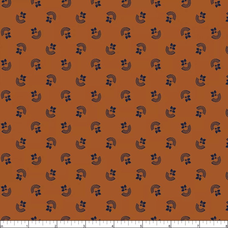 Marcus Fabrics - Indigo & Cheddar - Rainbows - Cheddar,