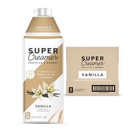 SUPER COFFEE Super Coffee Creamer, SugarFree Coffee Creamer (0g Sugar, 1g Protein, 15 Calories) [Vanilla] 25.4 Fl Oz, 6 Pack | Keto Coffee Creamer