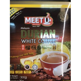 Meet U Durian White Coffee - 10 sticks (30g each) - Product of Malaysia