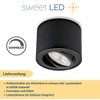 Sweet Led Surface-mounted spotlight, dimmable, black, flat, aluminium ceiling spotlights,