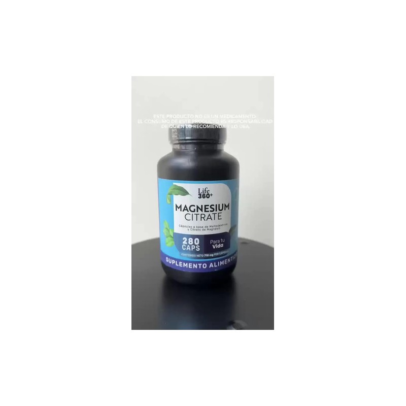 Citrato Magnesio Alta Pureza 270 Cápsulas Life360 Sabor