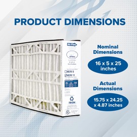 Trion Air Bear 16 x 25 x 5 Inch MERV 11 High Performance Air Purifier Filter Replacement for Air Bear Cleaner Purification Systems, White (3 Pack)