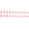24 Pcs French Tip Pres on Nails Almond Medium Fake
