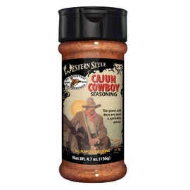 Hi Mountain Seasonings | CAJUN COWBOY | Western Style Savory Cajun Seasoning, Perfect for Steaks, Grilled Meats, Shrimp & Seafood, Venison, Vegetables, Potatoes, Soup & Stews (4.8 Oz)