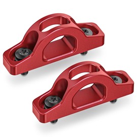 MZS Tie Down Hooks Truck Bed Anchors Inner Rope Points Hook Assembly Compatible with 2017-2024 F250 F350 Super Duty / 2017-2019 F450 F550, Replace HC3Z-9900064-AA, Red, Pack of 2