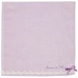 Maison de Fleur Towel Handkerchief, Lace & Ribbon Towel Handkerchief, Women's, purple (LAV)
