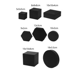 Photography Props, Runiash 8 Pack Foam Photoshoot Prop Geometric Cube Blocks for Jewelry Cosmetics Makeup Photoshoot (Black)