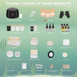 Candle Making Kit for Adults & Beginners - All-in-One DIY Candle Supplies with 1200g Natural Soy Wax, Hot Plate, 2 Succulent Molds, 8 Candle Jars, Gift Boxes & More | Perfect for Home Craft & Gifting