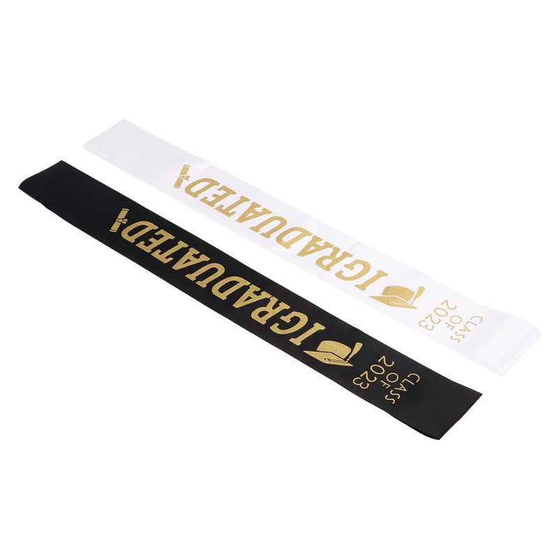 5 Sets Graduation Sash Polyester Party Congratulation with Letter Keepsake
