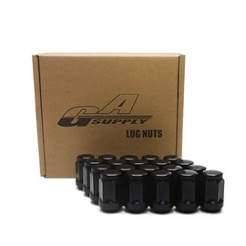 GAsupply Black Lug Nuts, 1/2-20 Closed End Bulge Acorn Lug Nuts 3/4 inch 19mm Hex 1.38 inch Tall 60 Degree Conical Seat