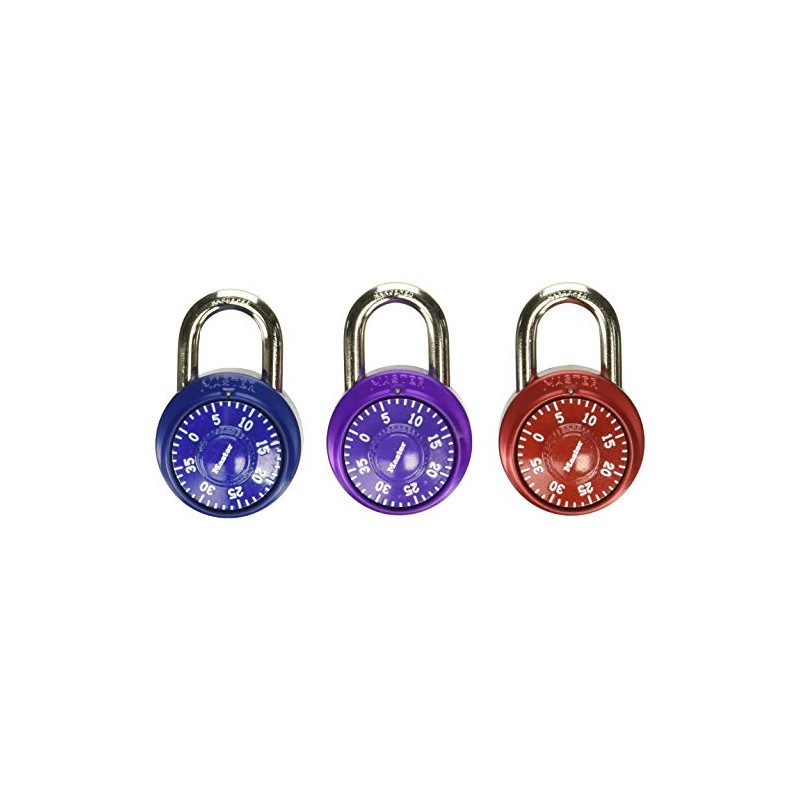 Master Lock 1530T Combination Padlock, Bright Metallic, Each Pack Contains