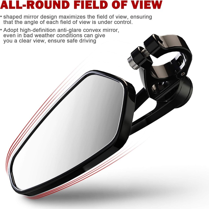 MZS Arrow Bar End Mirrors, 7/8 Motorcycle Rear View mirror