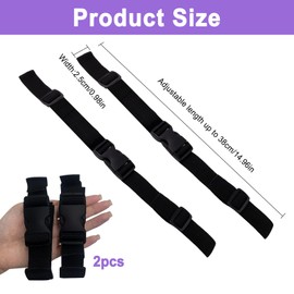 Primasage 2 Pieces Backpack Chest Strap, Non-Slip Rucksack Straps Adjustable Sternum Strap with Slide D-Ring for Outdoor Jogging Hiking (Black)