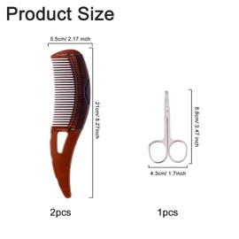 Pack of 2 Dandruff Comb with Nose Hair Scissors, Dandruff Removal Comb, Scalp Psoriasis Comb, Detoxification Comb, Hair Comb, Scalp Comb for Dandruff Removal