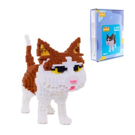 AHZILEI Cat Micro Building Blocks Set, Animal Yellow Cat DIY Mini 3D Building Toy Bricks Kit Gift for Adults and Kids,4800 Pieces