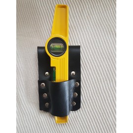 New BBI Strong Leather Holder 4 Scaffolding Tool Belt with 10'' Magnetic Spirit Level Bubble (BRown Straight Holder+ level)