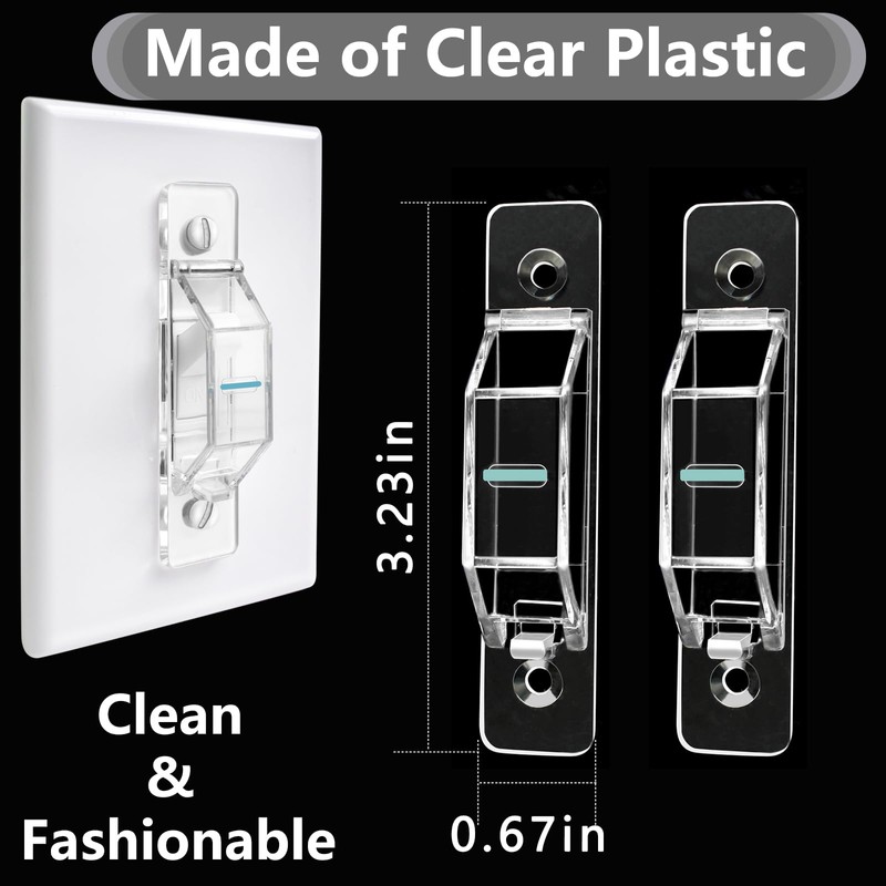 2 Pack Light Switch Cover Guard,Wall Light Switch Lock With