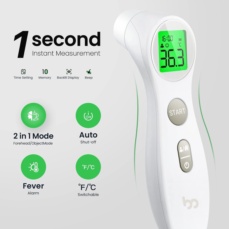 Femometer Forehead Thermometer for Adults Kids, Non Contact Infrared Thermometer,
