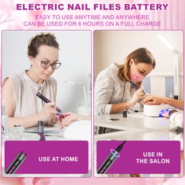 Nail Cutter for Gel Nails, Wireless, 35000 rpm, Electric Nail File, Professional, Wireless Nail File, Electric Nail Drill, Manicure Pedicure Set