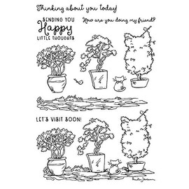 Potted Plants Dies and Stamp Sets for Card Making Cute Cats Metal Cutting Dies for DIY Scrapbooking Paper Crafting Embossing Stencil Die Cuts Punch Template Mould Arts Crafts Scrapbook Album Decor