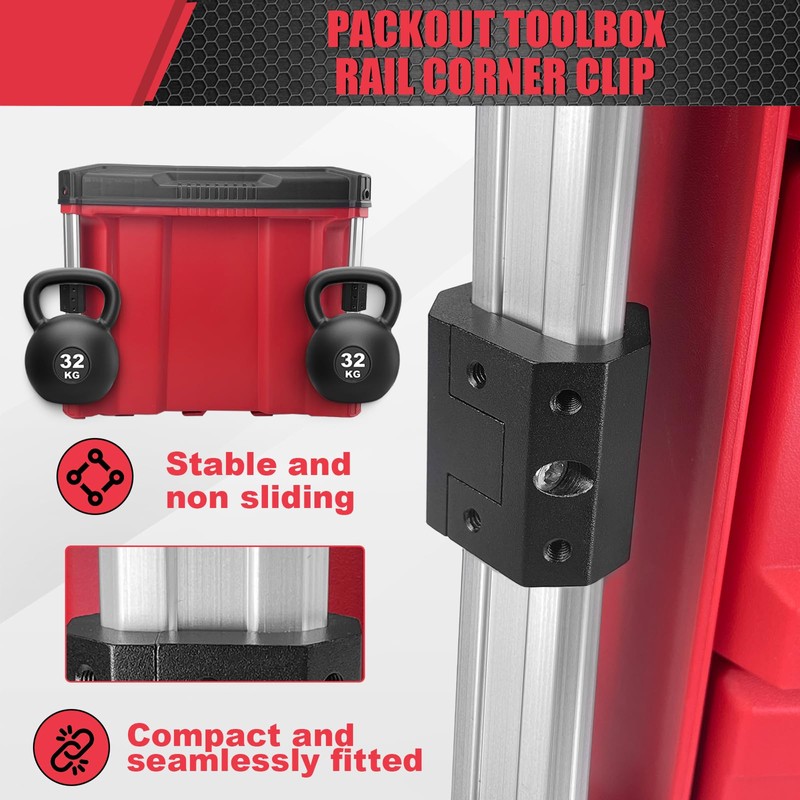 BPOPO Rail Clip Compatible with Milwaukee Packout System Rails,Universal Packout