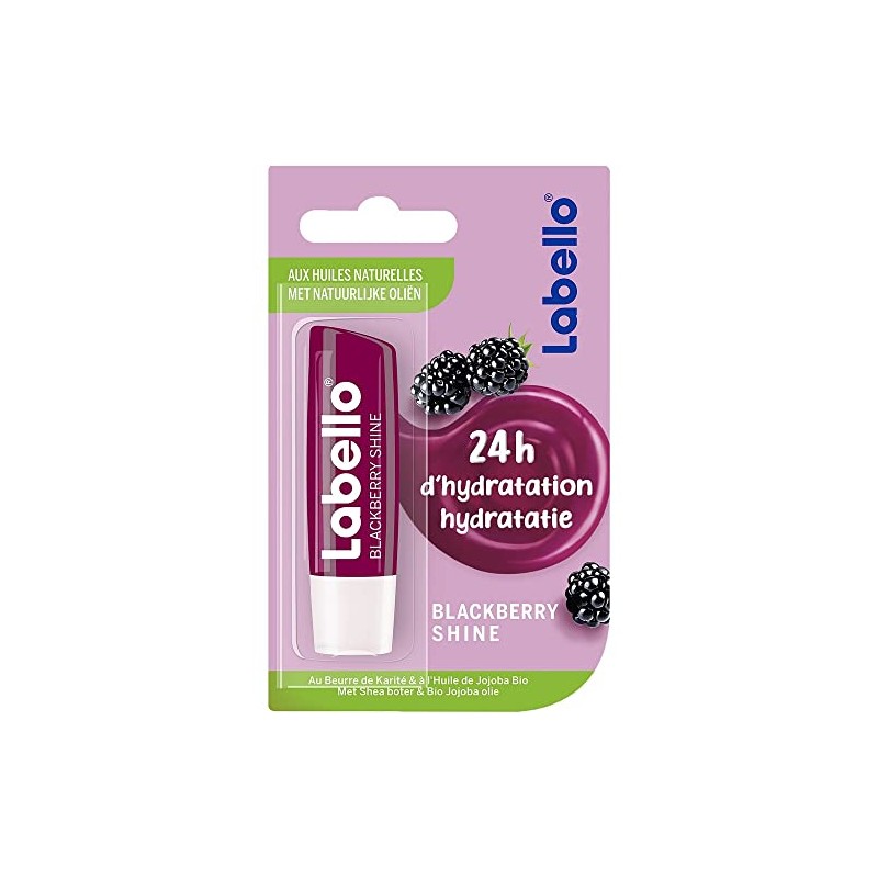Labello Lipcare Lip Balm Stick Blackberry Shine 4.8 g Pack