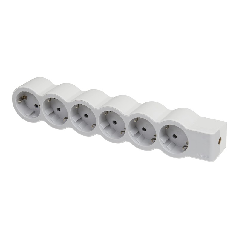 LEGRAND, Flat Power Strip, 6-Way Socket, Multiple Socket, Without Cable,