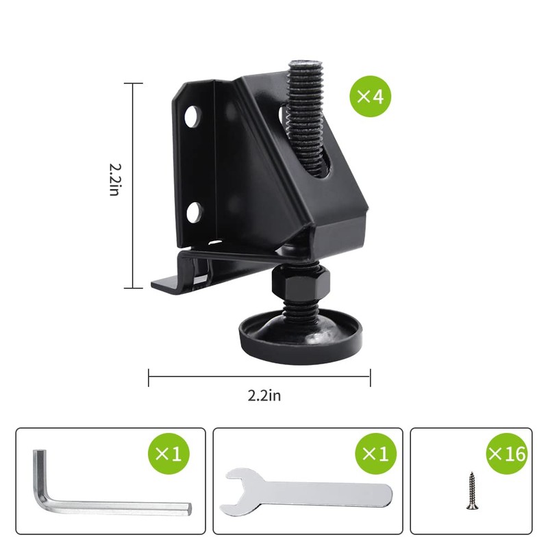 LFSEMINI Leg Leveler, 4 Pack Black Leveling Feet, Heavy Duty