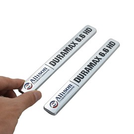 2Pack Allison Transmission 6.6Hd Badge Emblems 3D Nameplate Compatible with 6.6 Hd Duramax Vortec (Silver Black)