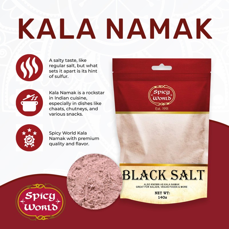 Spicy World Kala Namak Indian Black Salt 14 oz -